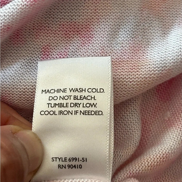 Laura Ashley Pink XL Knit Button Front Sleep Shirt Nightgown HAPPINESS - Picture 5 of 7